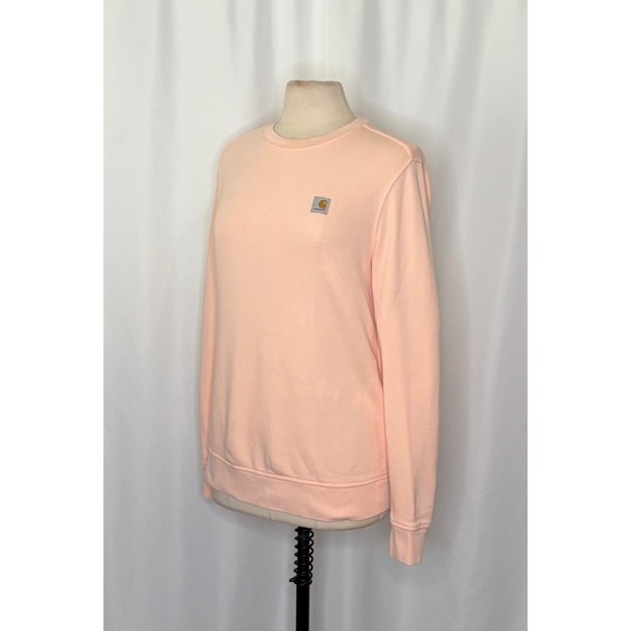 CARHARTT Relaxed Fit Sweatshirt Solid Light Peach Pink Pullover Crewneck Small - Picture 5 of 11